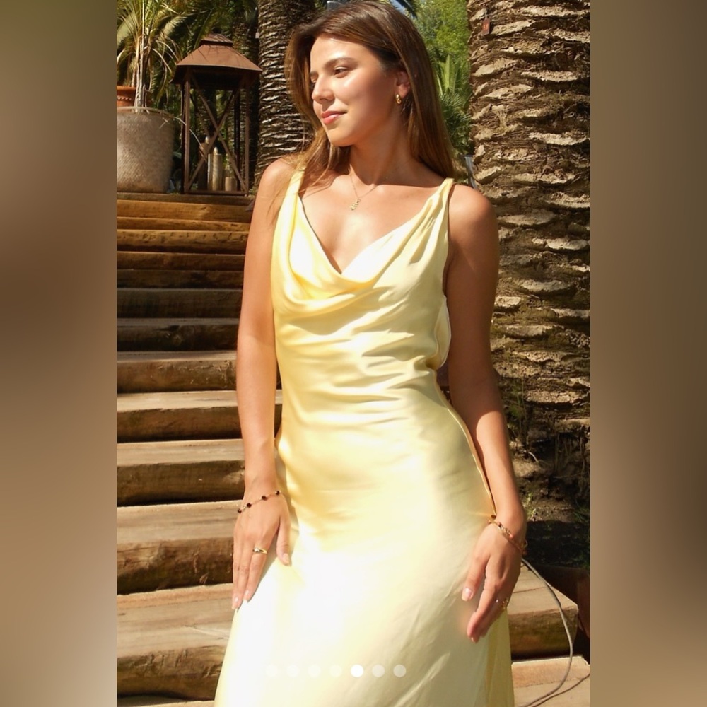 Zara Light Yellow Satin Fabric